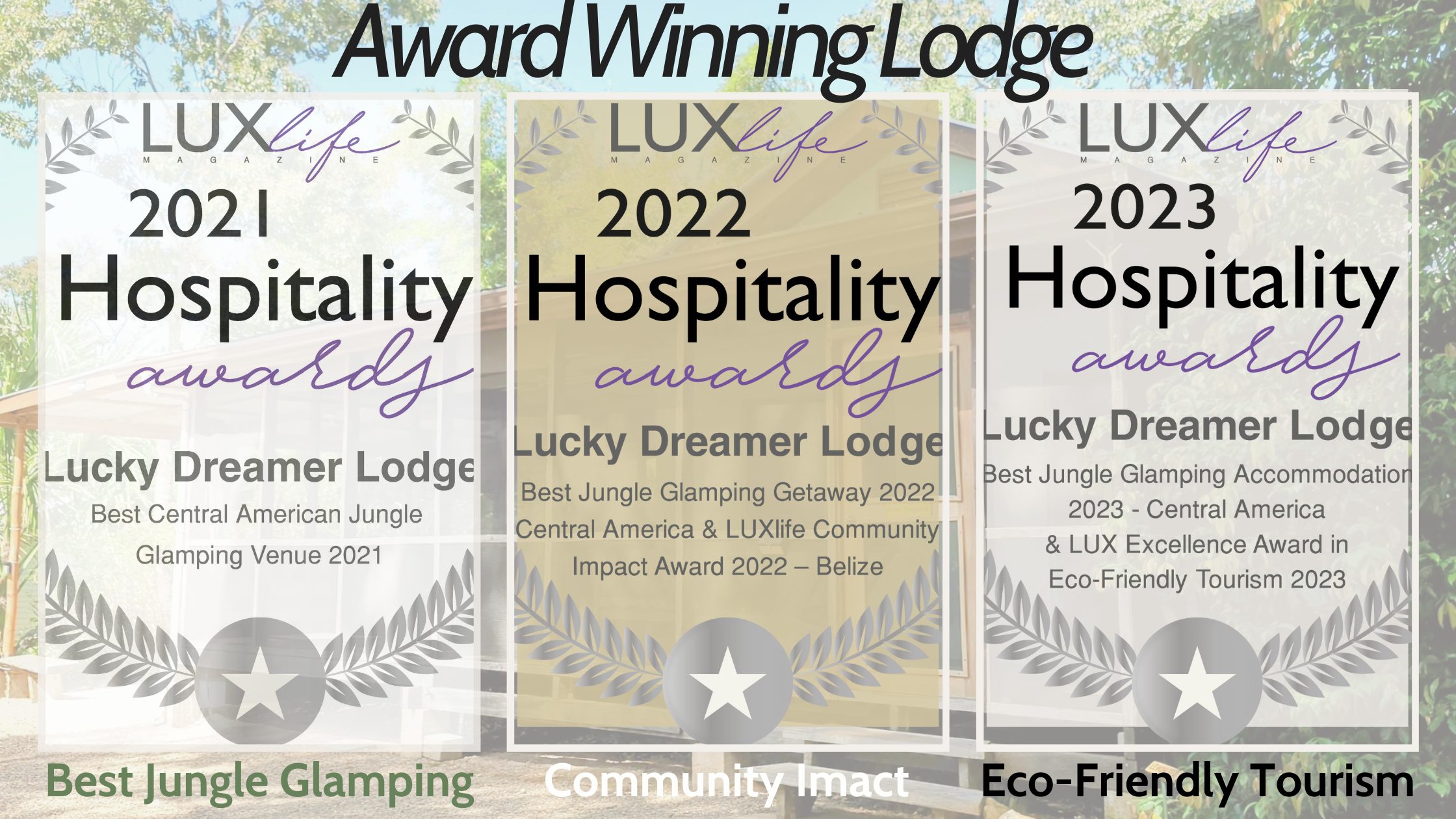 Banner with 3 lodge award logos